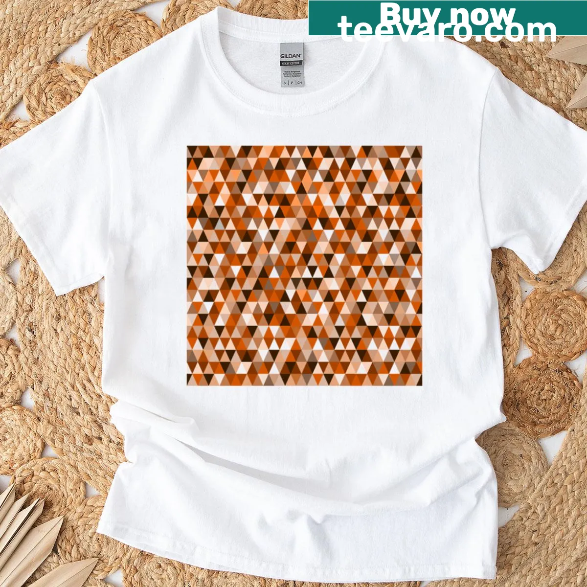 Minimalist oversized T-shirt with a sleek moka background design — on a men's t-shirt