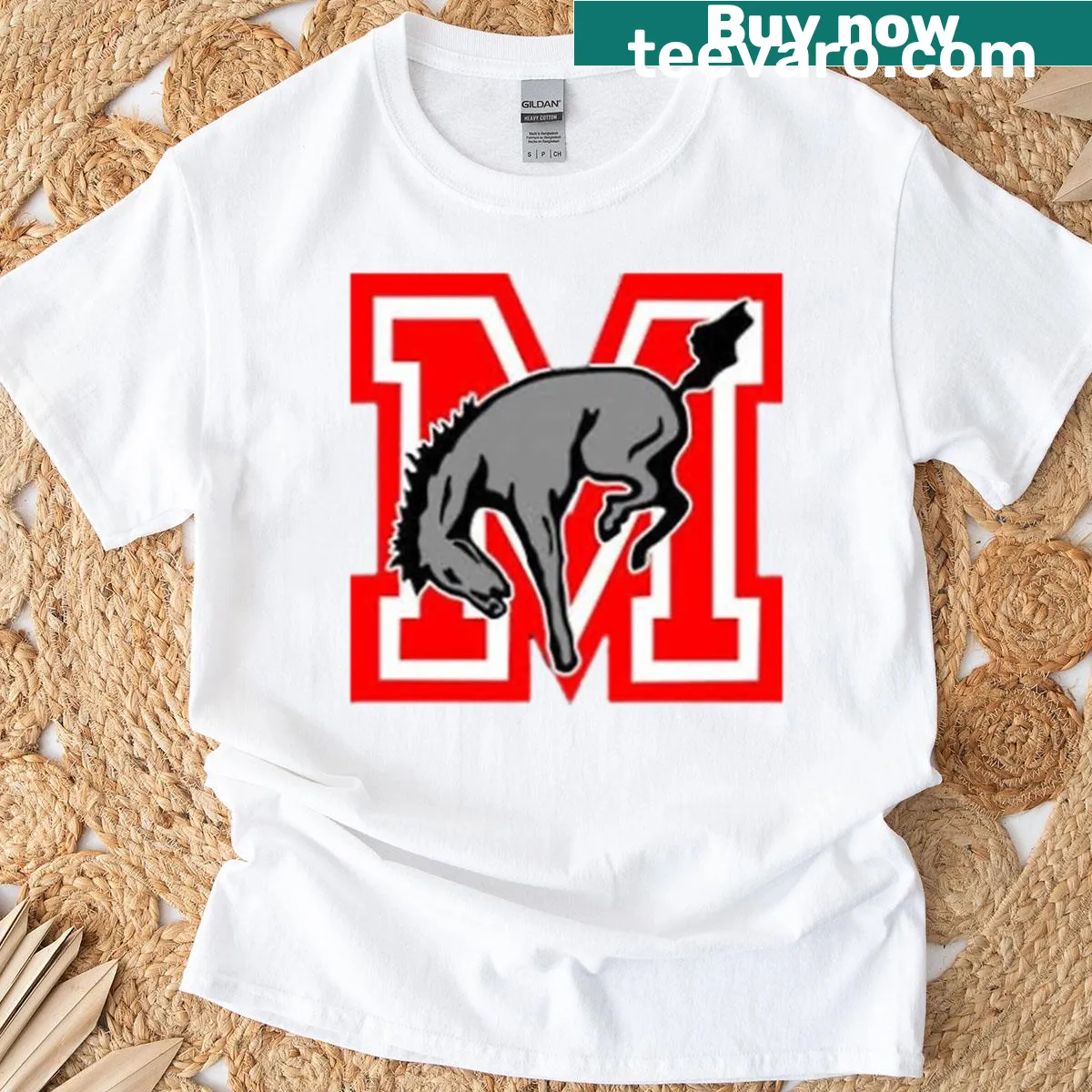 Muhlenberg College Athletics T-shirt with school logo — on a men's t-shirt