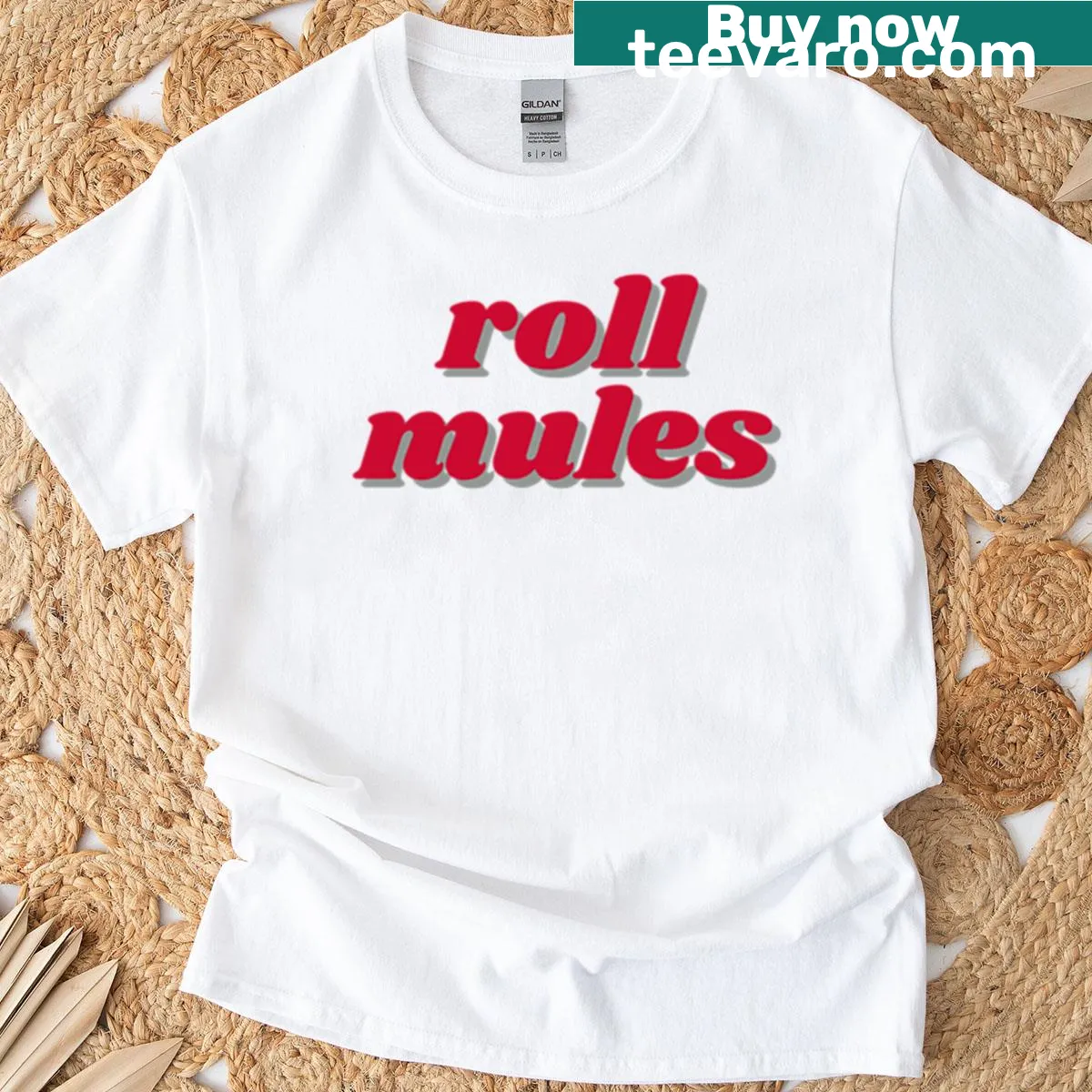 Roll Mules design on an oversized t-shirt supporting Muhlenberg College — on a men's t-shirt