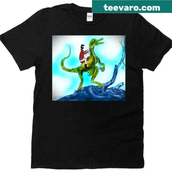 Whimsical dinosaur design oversized t-shirt