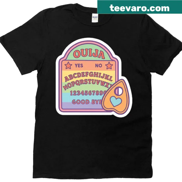 Whimsical Ouija board graphic on T-shirt