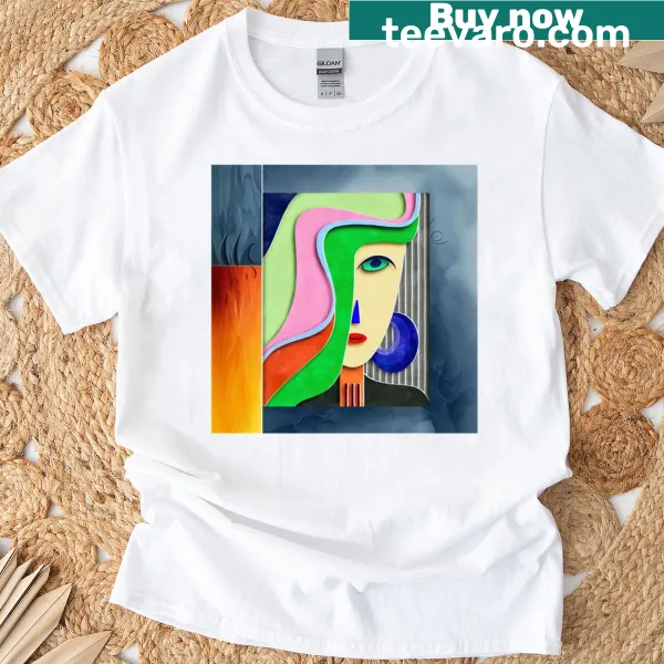 T-shirt with an abstract wave design