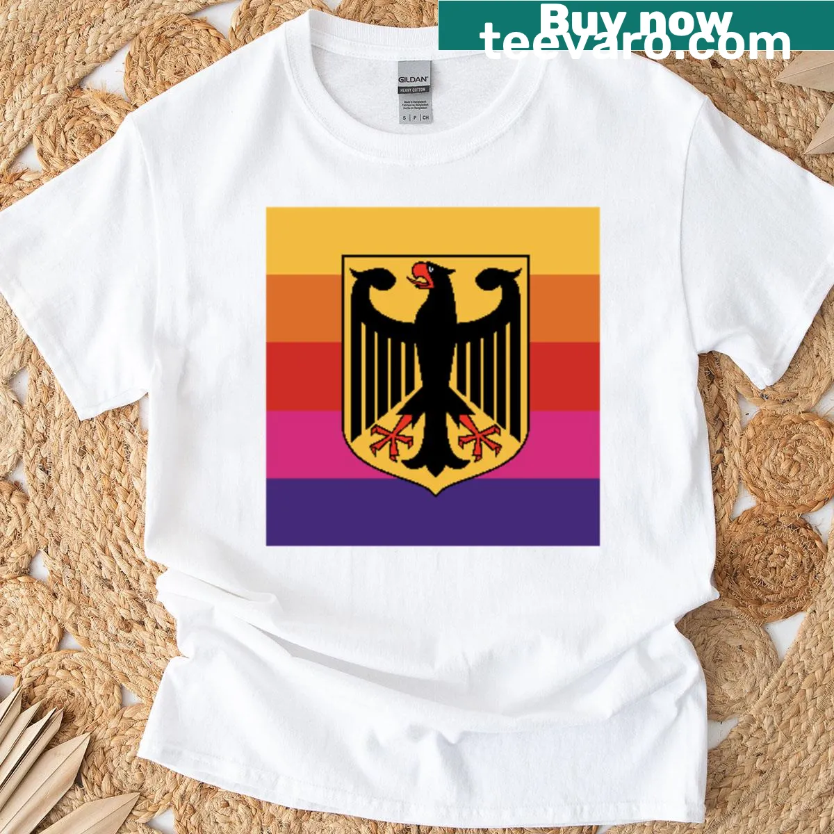 Illustrated design of Paulaner Spezi beverage on a t-shirt — on a men's t-shirt