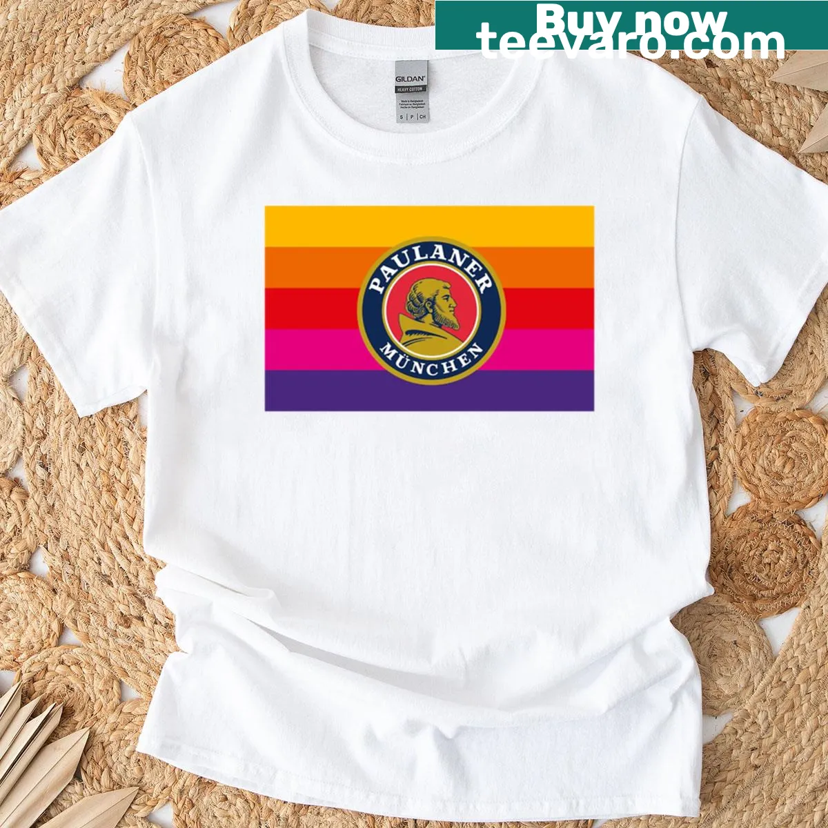Vintage graphic of Paulaner Spezi drink on a t-shirt — on a men's t-shirt