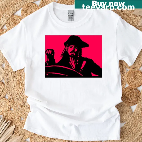 Oversized t-shirt featuring a pirate at the helm illustration