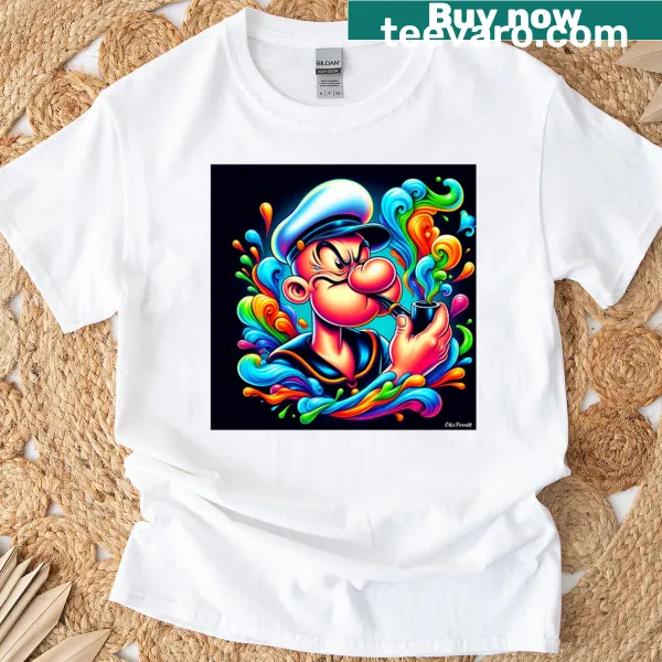 Playful illustration of Popeye smoking, celebrating the iconic character