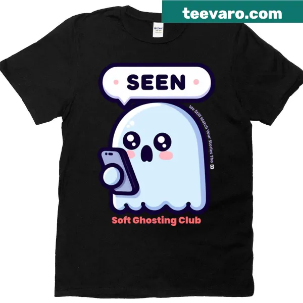 T-shirt showing playful ghosts for the Soft Ghosting Club