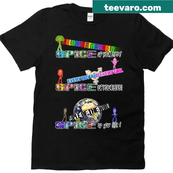 T-shirt with playful typography saying Spice Up Your Life
