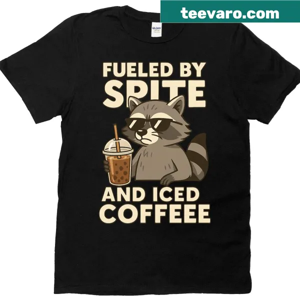 Funny iced coffee shirt with text: Spite and Iced Coffee
