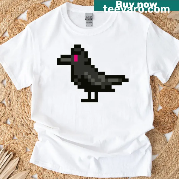 Oversized t-shirt featuring a charming crow from Stardew Valley