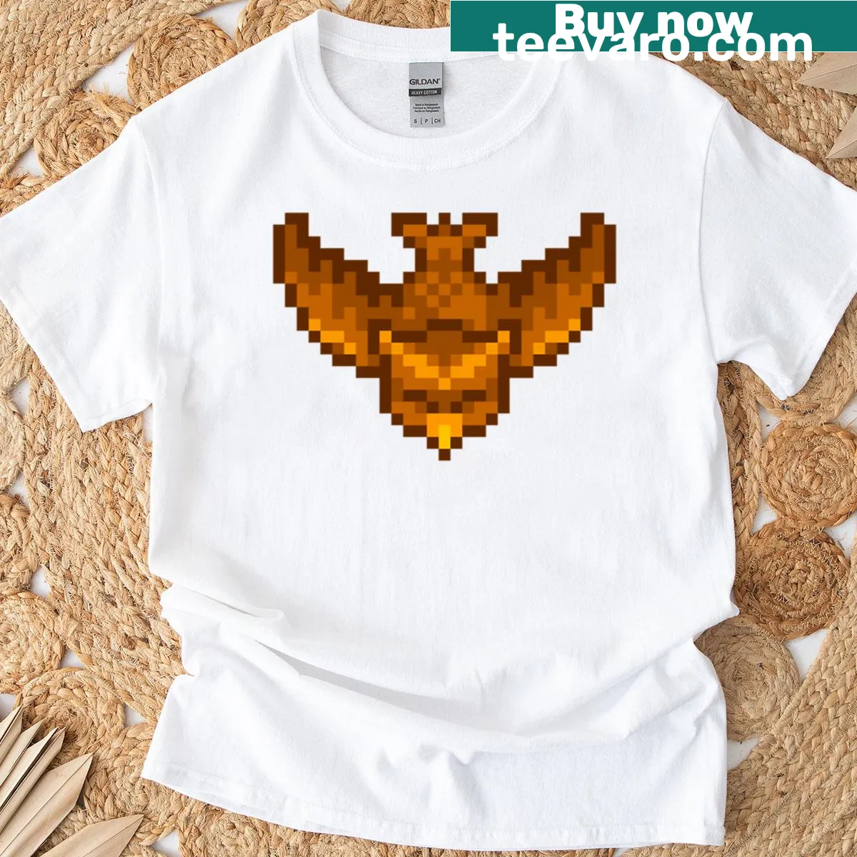Oversized T-shirt with a captivating owl graphic from Stardew Valley — on a men's t-shirt