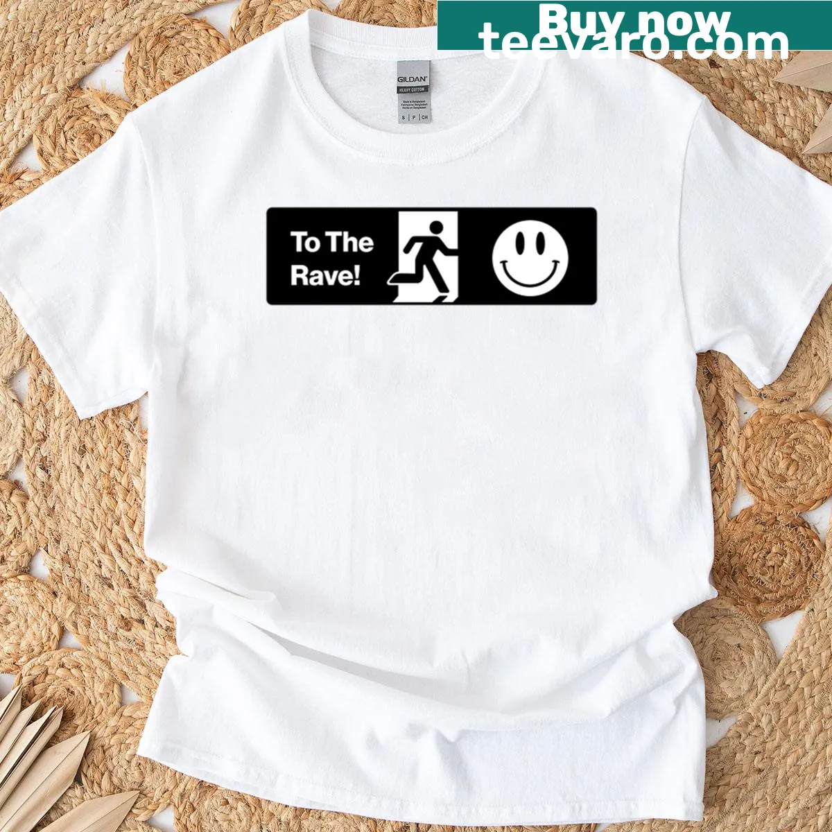Fun graphic tee inspired by dance music and raves — on a men's t-shirt