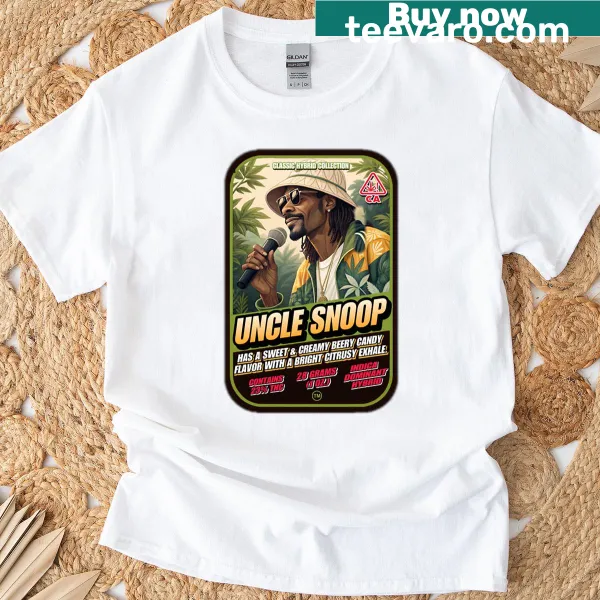 Vintage-style T-shirt featuring a graphic tribute to Uncle Snoop.