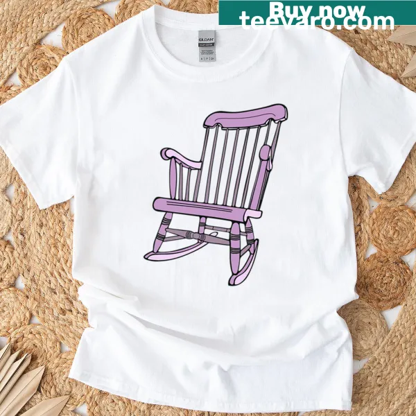 Vintage-style T-shirt featuring rocking chair and nostalgic designs