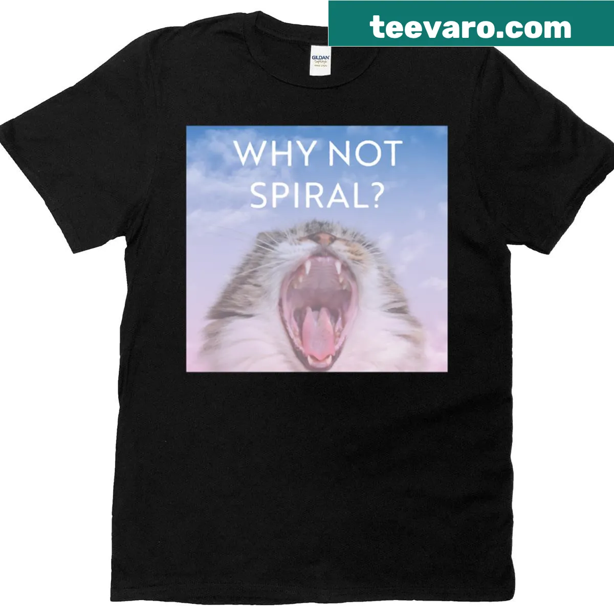 Motivational T-shirt with spiral graphic and bold lettering — on a men's t-shirt