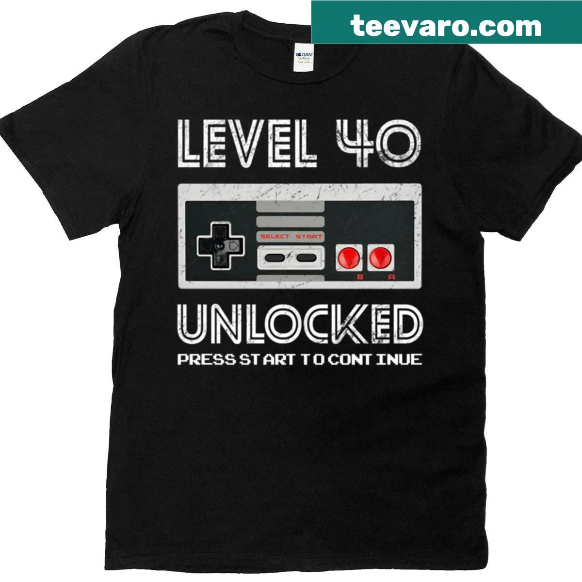 Humorous Level 40 Unlocked graphic on a T-shirt — on a men's t-shirt