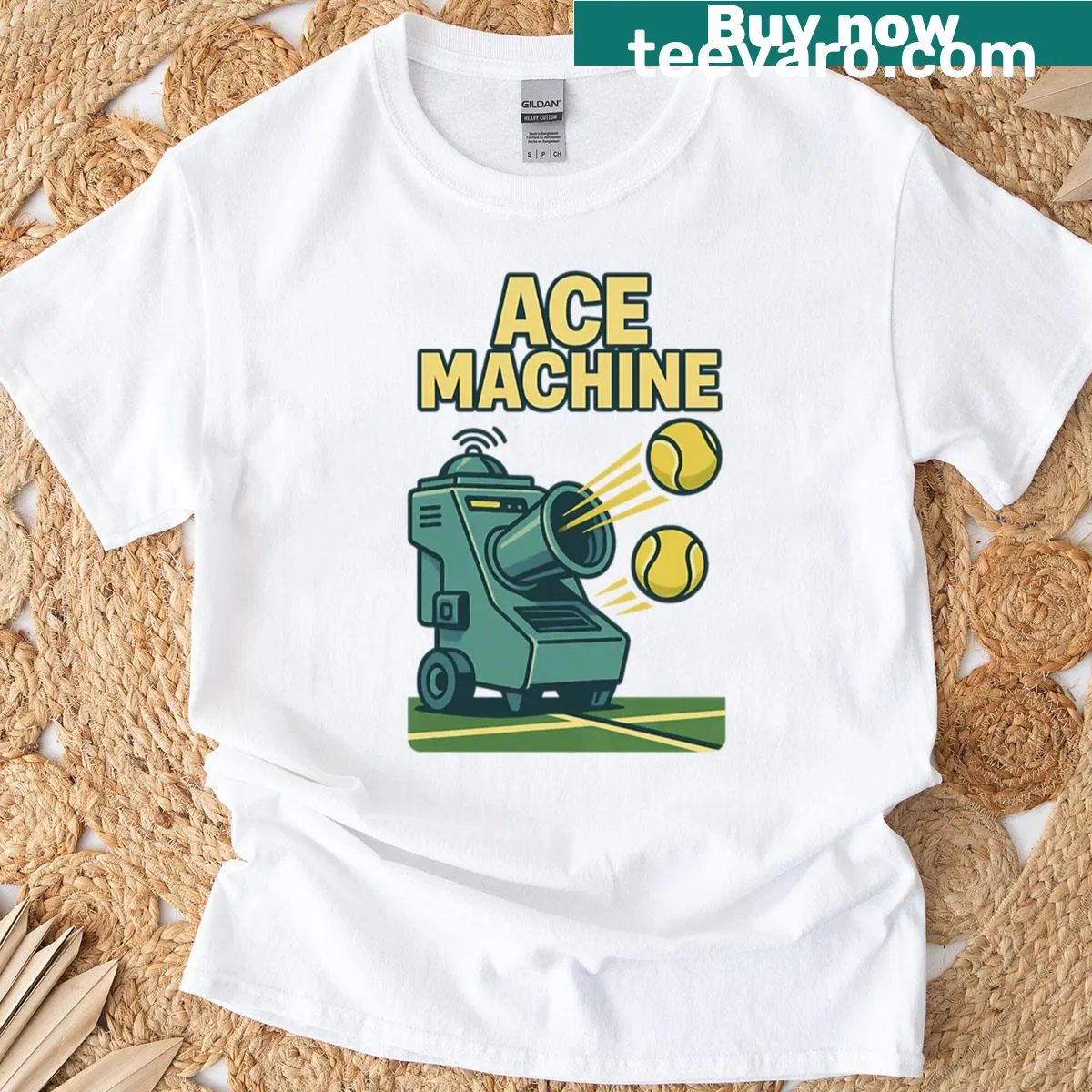 Vintage distressed oversized T-shirt with Ace Machine graphic — on a men's t-shirt