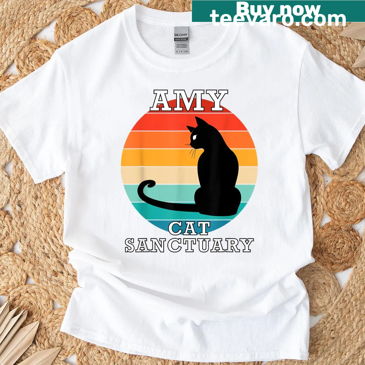 Family reunion T-shirt for Amy Cat Sanctuary group — on a men's t-shirt