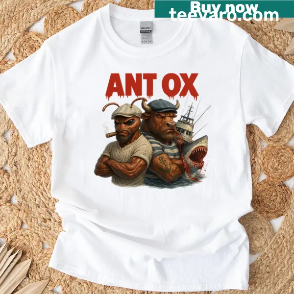 Illustrated ant and ox nautical theme T-shirt