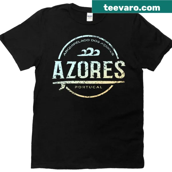 Retro Azores Islands surf T-shirt with nostalgic beach theme