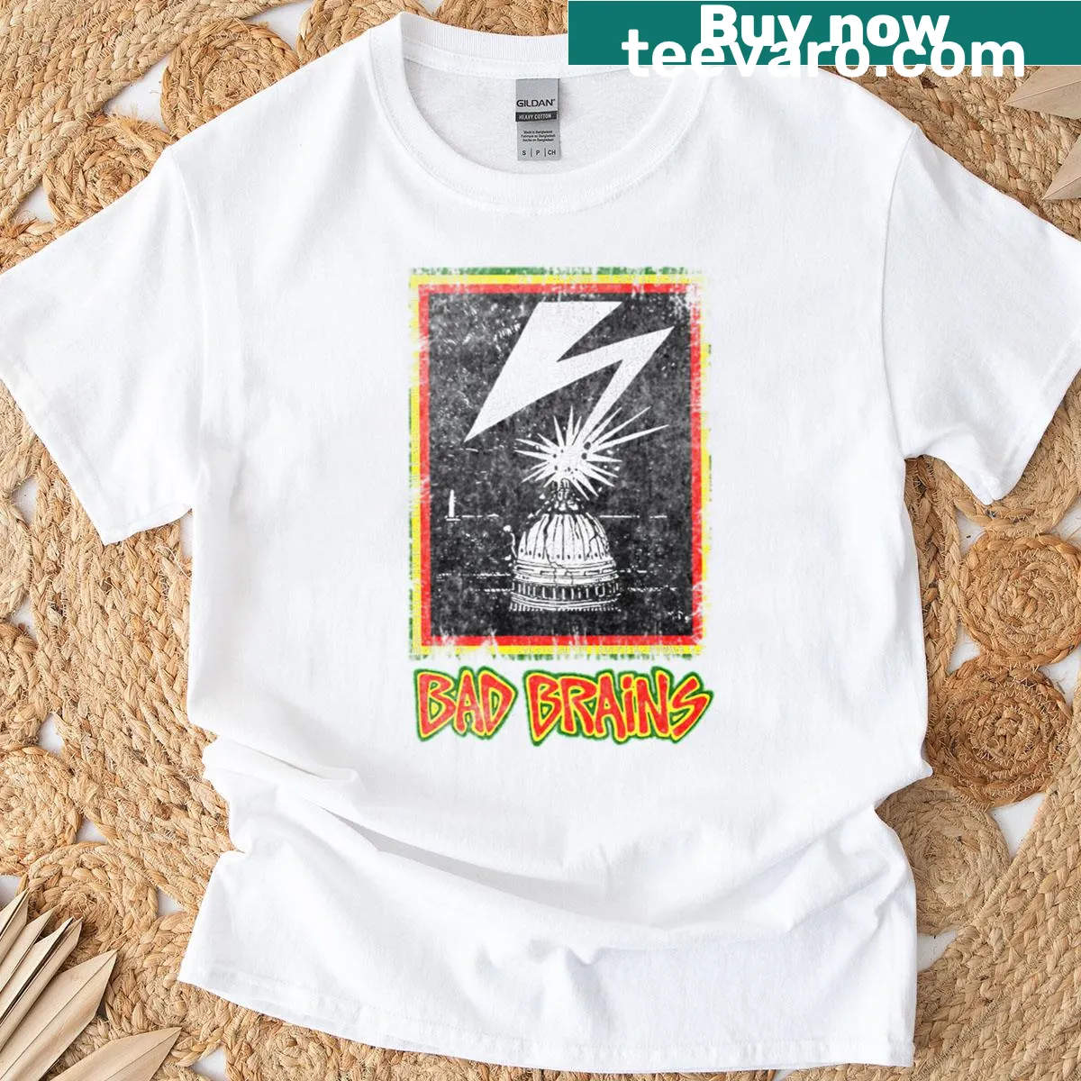 Vintage-inspired Bad Brains band T-shirt — on a men's t-shirt
