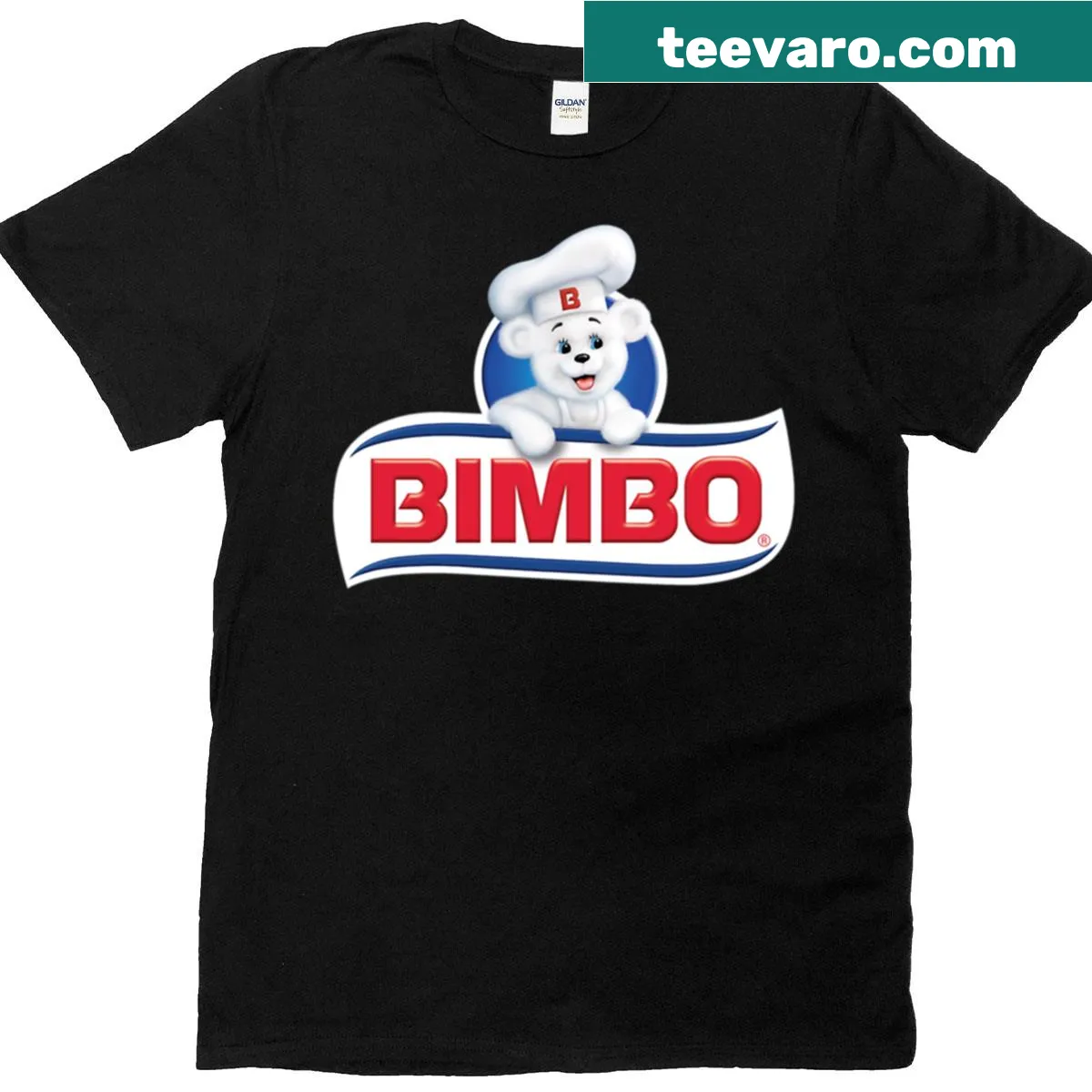 Vintage-style t-shirt featuring Bimbo Bakeries logo in distressed print — on a men's t-shirt
