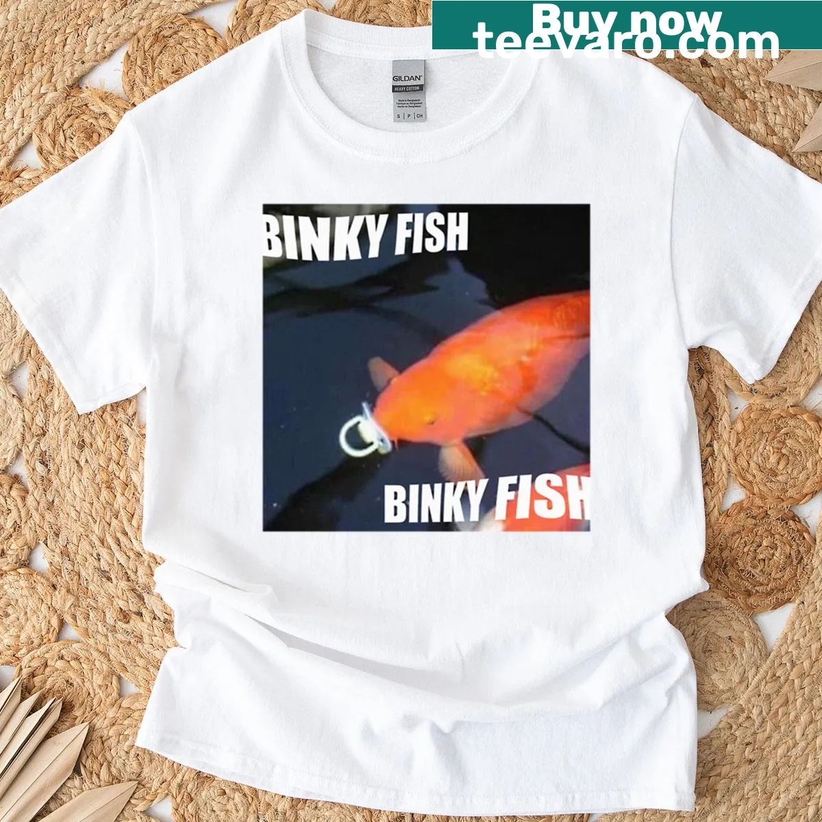 Whimsical fish illustration on a casual T-shirt — on a men's t-shirt