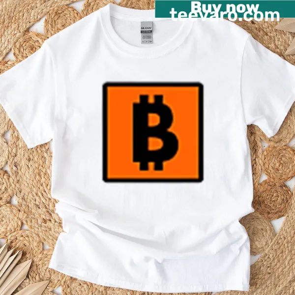 Subtle Bitcoin logo T-shirt in orange and black