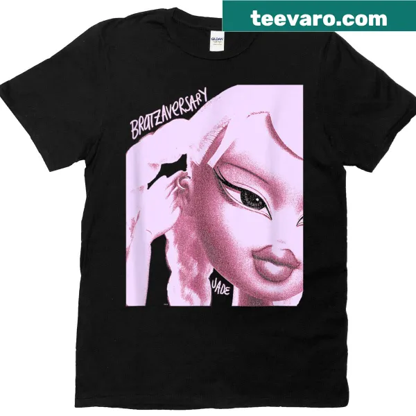 Vintage portrait of Bratz character Jade on T-shirt, nostalgic design
