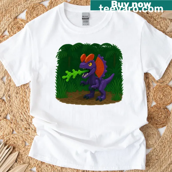 Dilophosaurus jungle-themed T-shirt