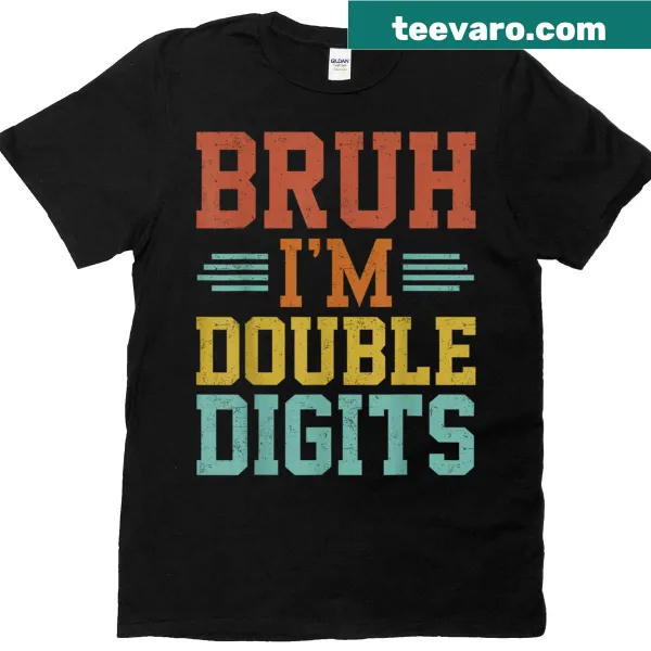 T-shirt for kids celebrating 10th birthday with fun graphics