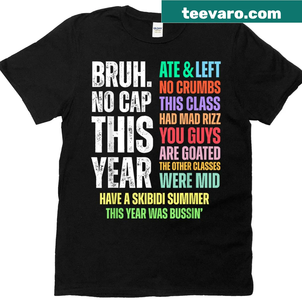 Funny last day of school t-shirt with 'No Cap' phrase — on a men's t-shirt