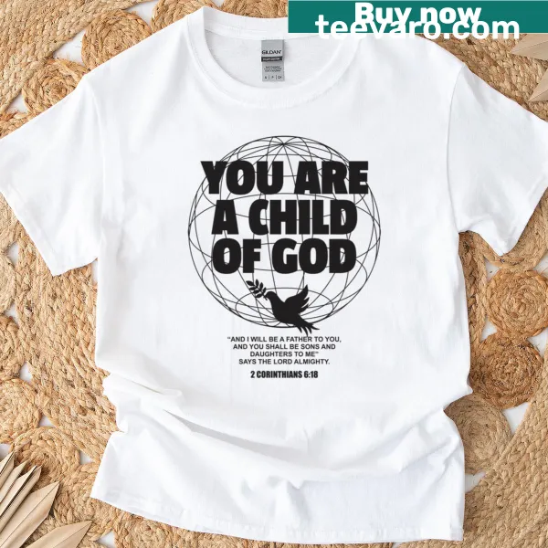 Typography design of 'Child Of God' on a t-shirt