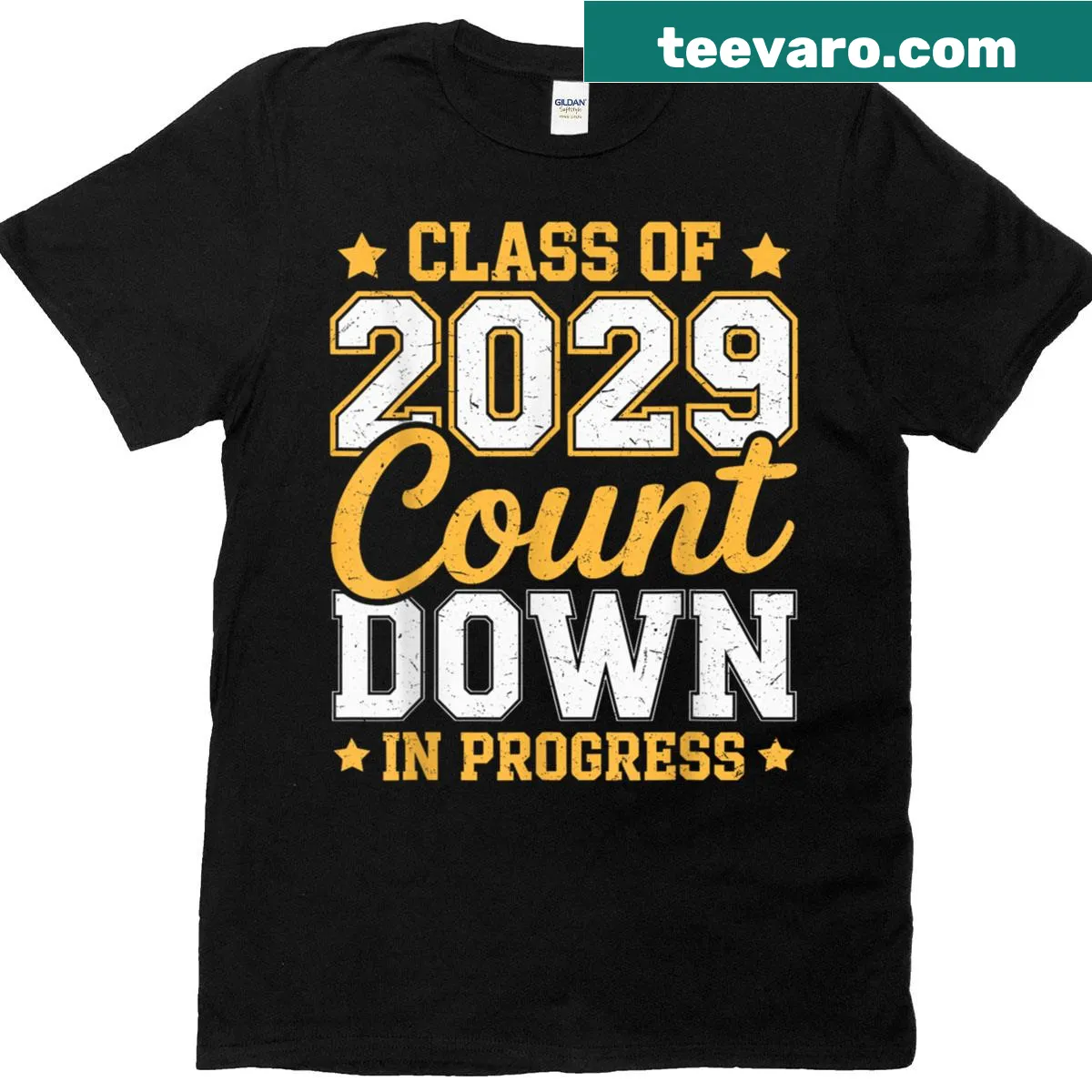 Class of 2029 countdown t-shirt for 8th graders — on a men's t-shirt
