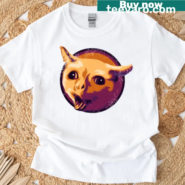 Humorous cat coughing meme graphic T-shirt