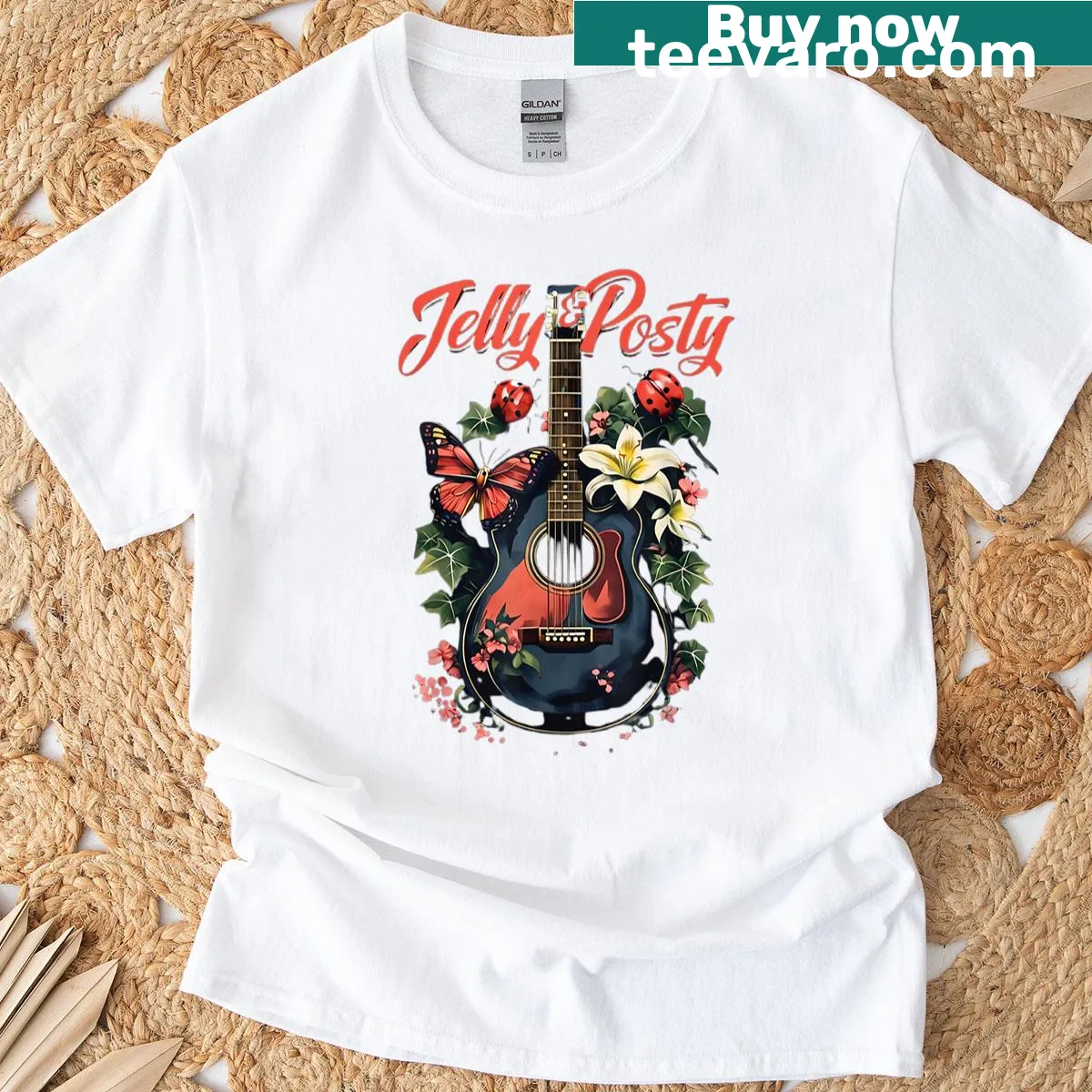Illustrative country music concert graphic on a fun t-shirt — on a men's t-shirt