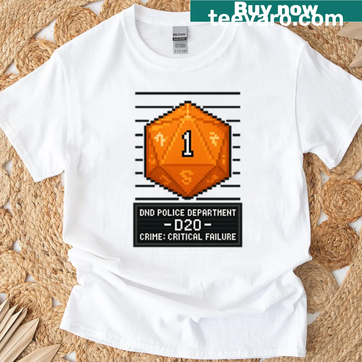 Bold typography t-shirt with 'Critical Failure' graphic — on a men's t-shirt