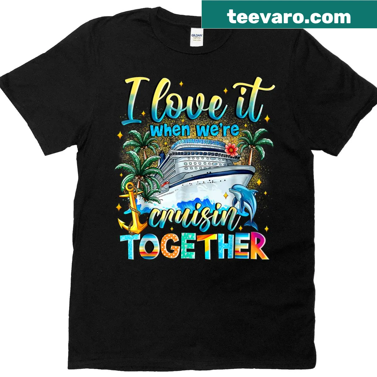 Matching family t-shirt for summer vacations with 'Cruise Squad 2025' text — on a men's t-shirt