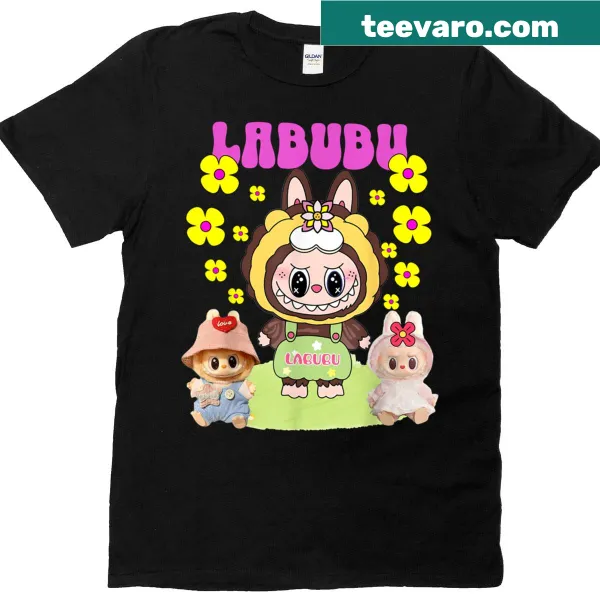 Cartoon Labubu monster t-shirt for fans of Labubu.