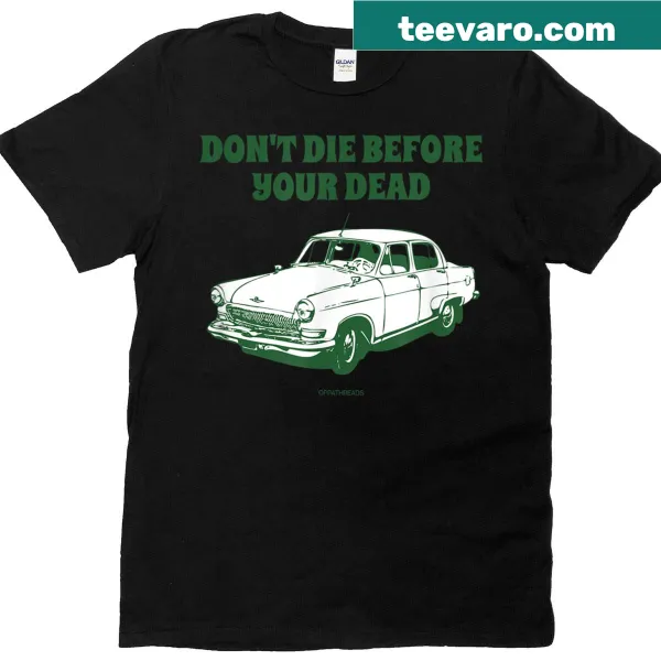 Vintage graphic t-shirt with humorous life advice about cars.