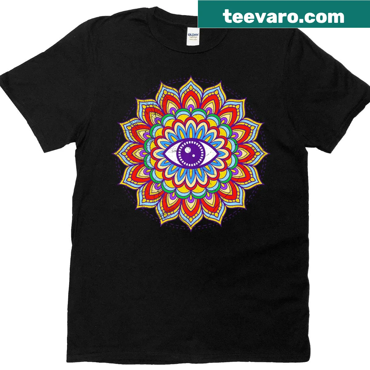 Funny Drishti yoga design on T-shirt — on a men's t-shirt