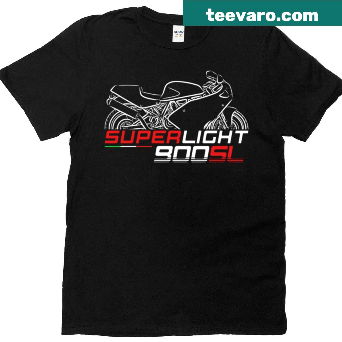 Illustration of Ducati 900sl Super Light motorcycle on t-shirt — on a men's t-shirt