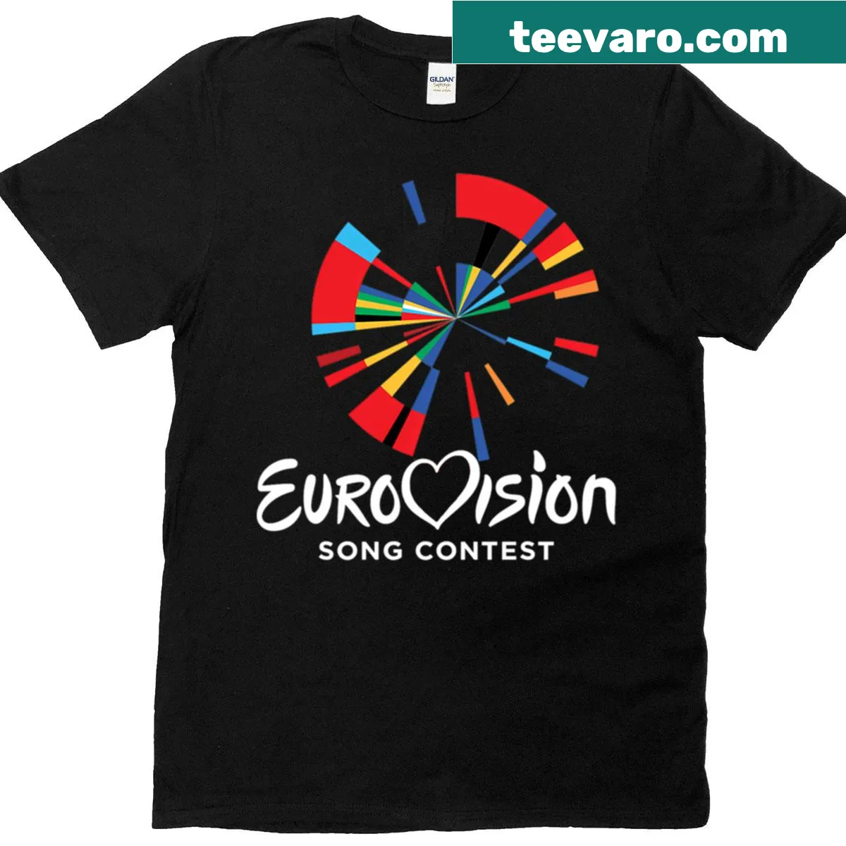 Eurovision Song Contest logo T-shirt — on a men's t-shirt