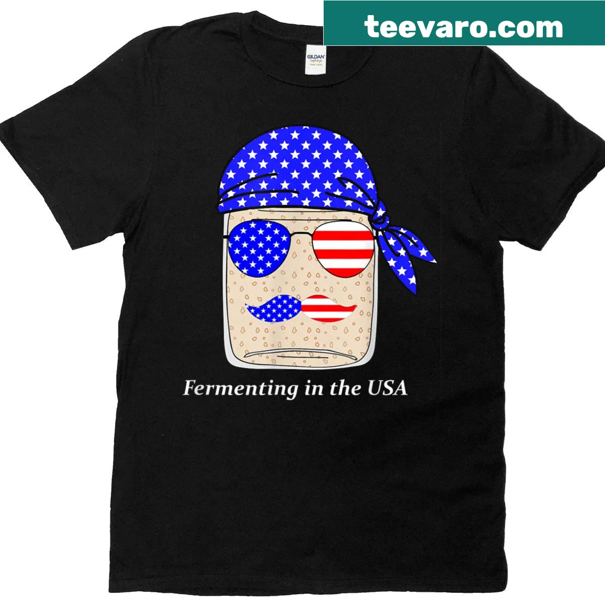 Humorous graphic design about fermentation for July 4th on a t-shirt — on a men's t-shirt