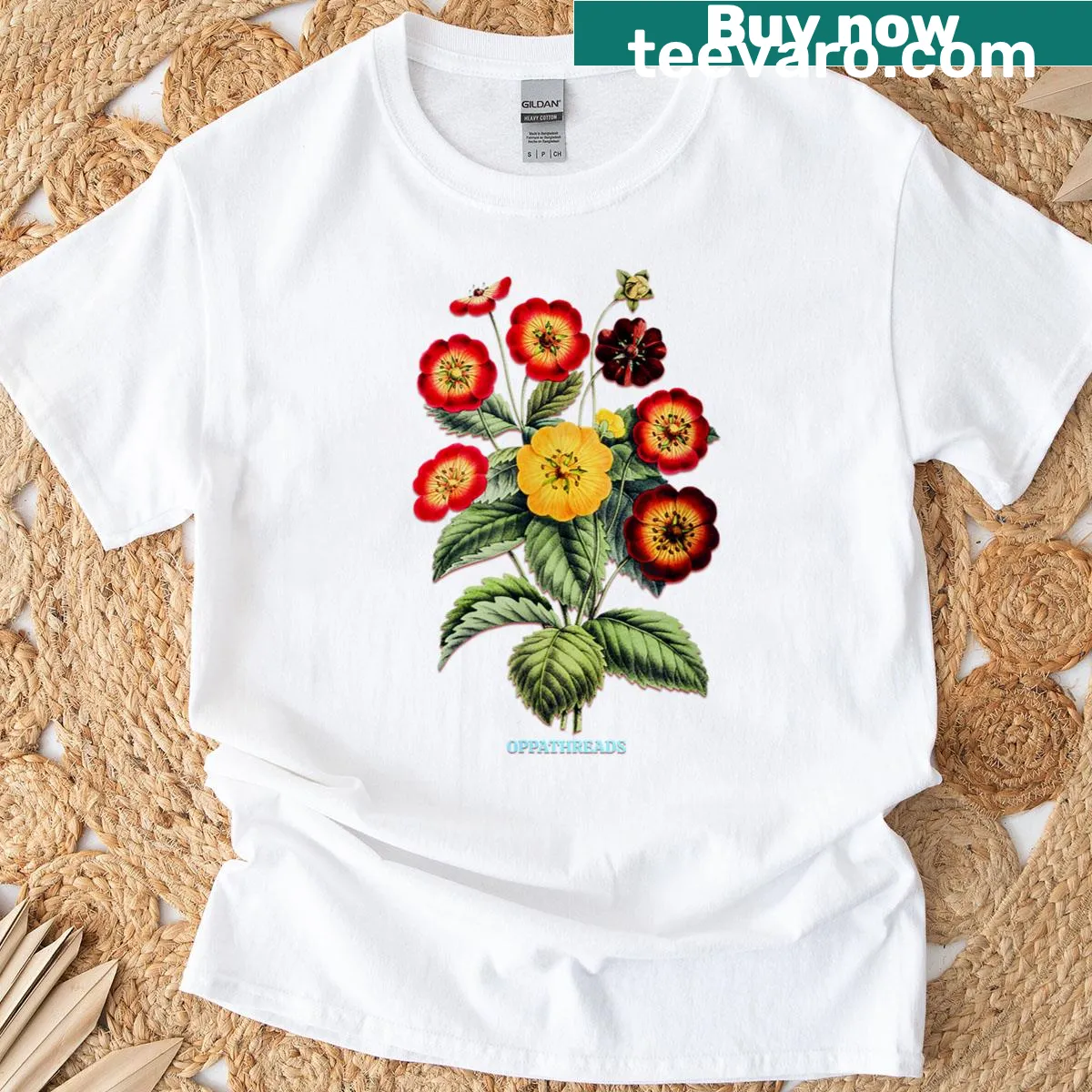 Vintage flower bouquet graphic tee for nature lovers — on a men's t-shirt