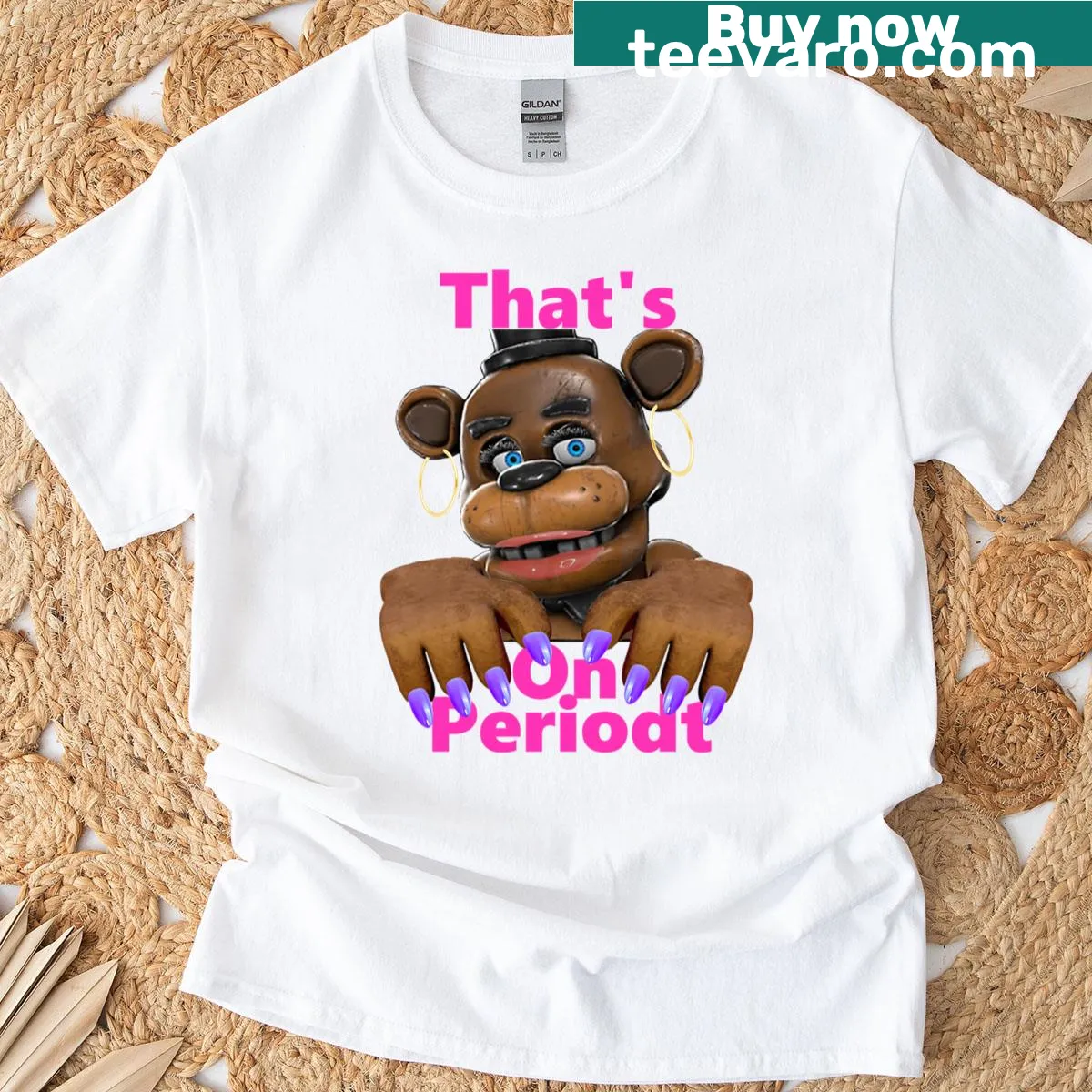 Text graphic inspired by FNAF on a T-shirt — on a men's t-shirt