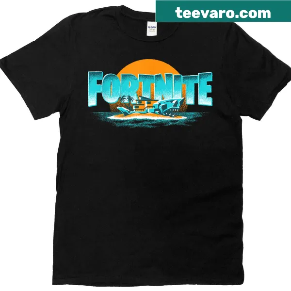 Fortnite Shark Island stylized logo T-shirt