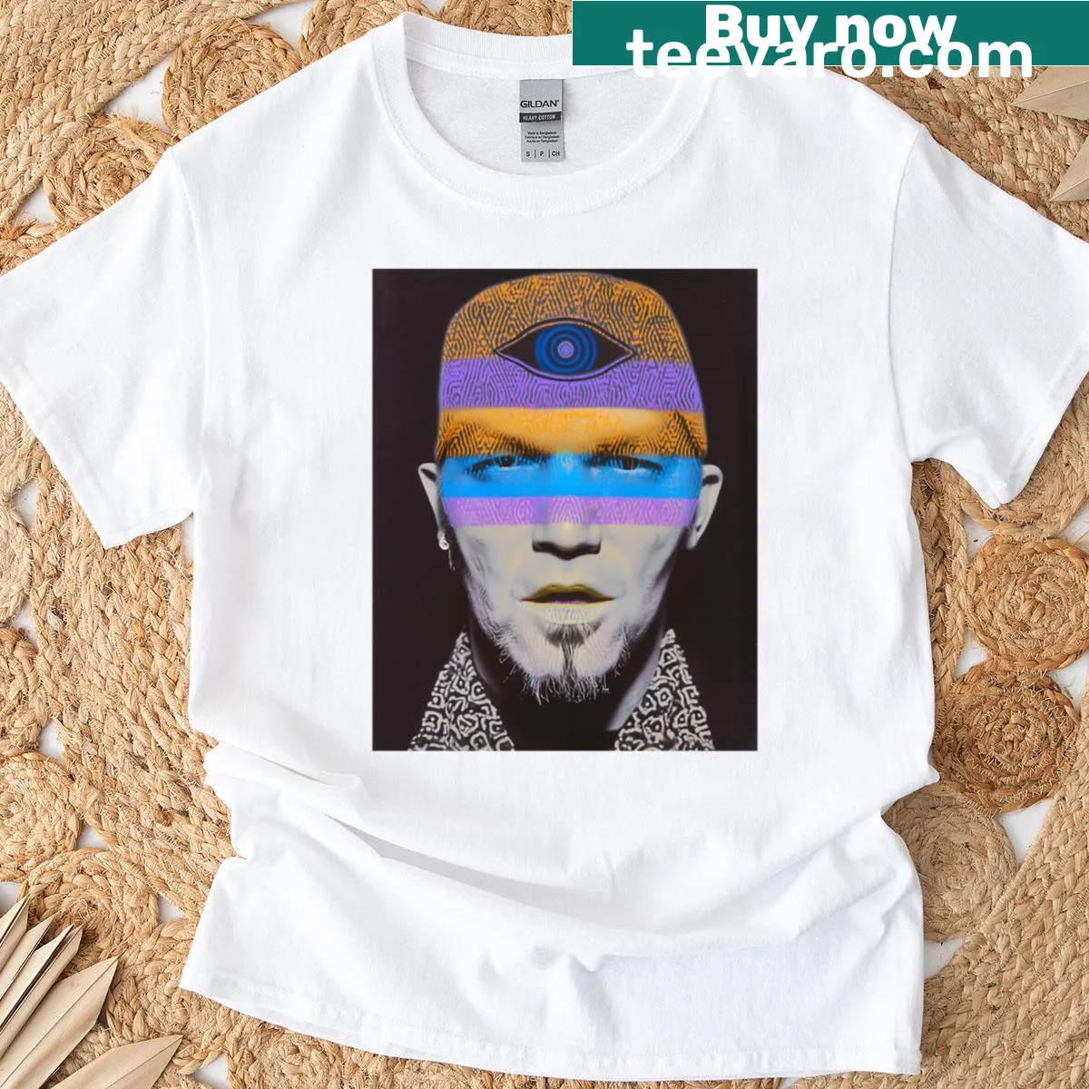 Oversized T-shirt with patterned design inspired by Fred Durst — on a men's t-shirt