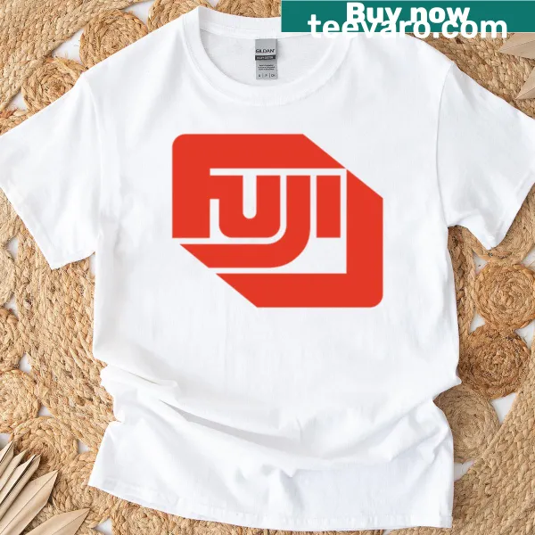 Retro Fuji logo on an oversized T-shirt