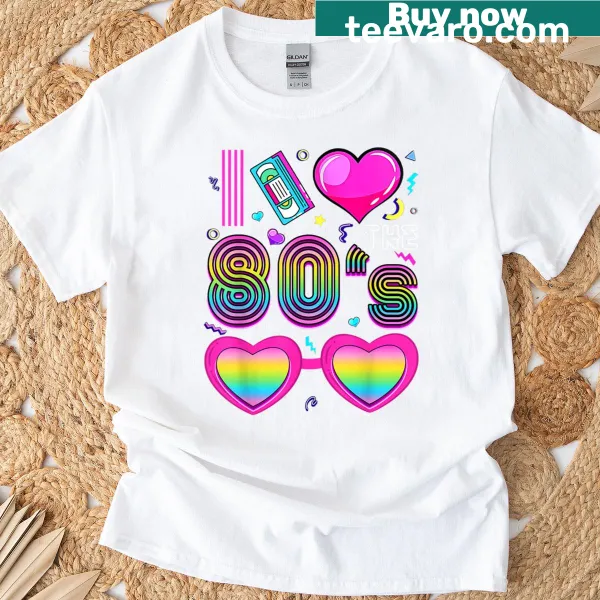 Retro 80s themed party t-shirt with fun graphics
